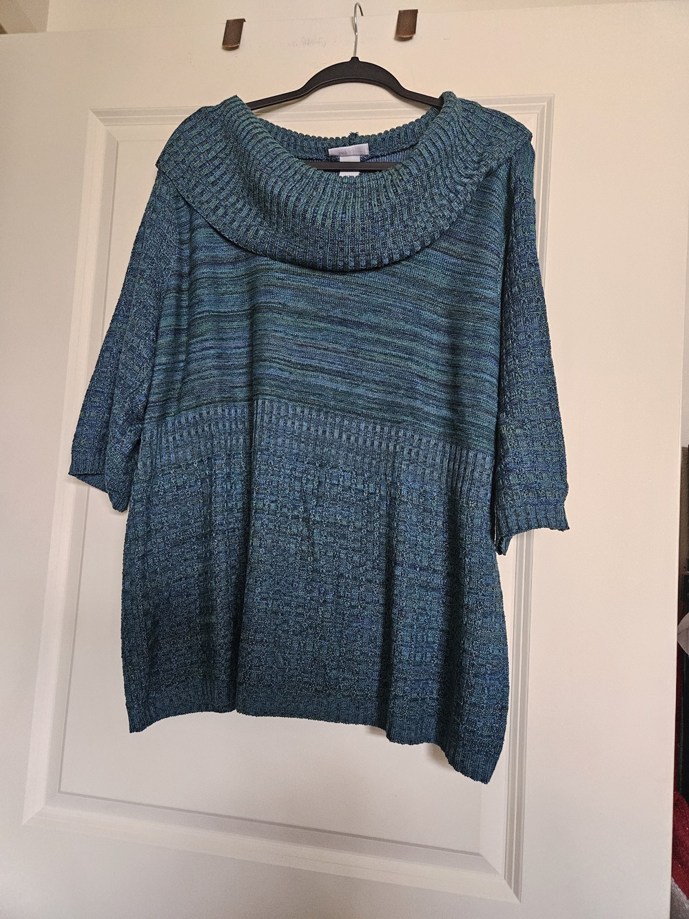 Catherines Teal Marled Cowl Neck Sweater